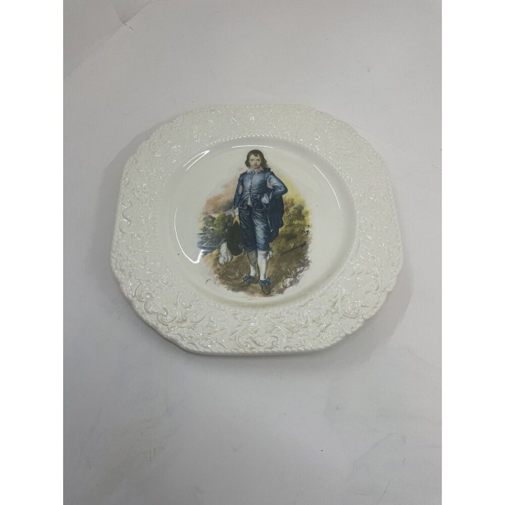 Burleigh Staffordshire Blue Boy Side Plate England Vintage China Ceramic